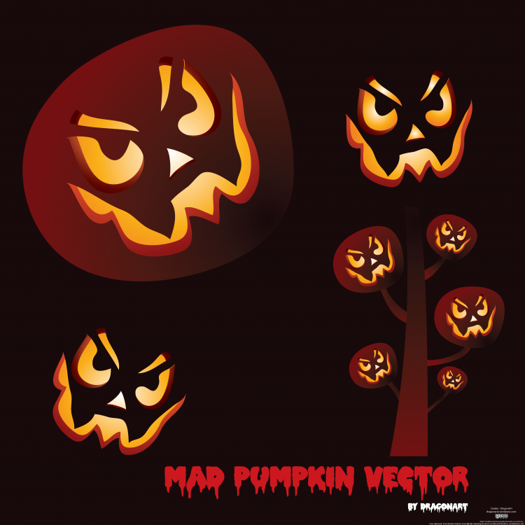 free vector Mad Pumpkin Vector